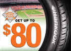Great Catch!  Up to $80 Mail-in Rebate on Select Sets of Four Installed Hankook Tires!