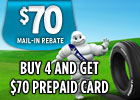 Michelin Top 1 and 2- $70 Rebate