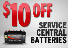 $10 Off Service Central Batteries!