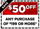 National Top 1 & 2 - $50 Off Any Purchase of $199 or More